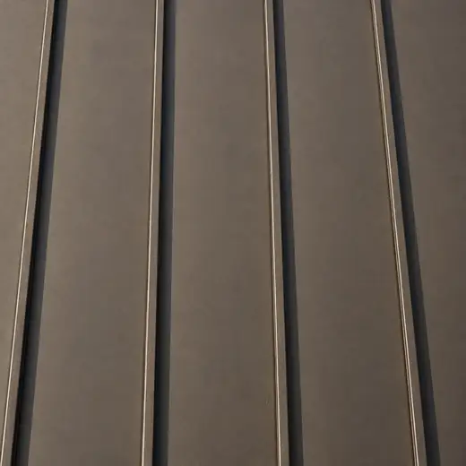 Close-up of standing-seam metal roofing