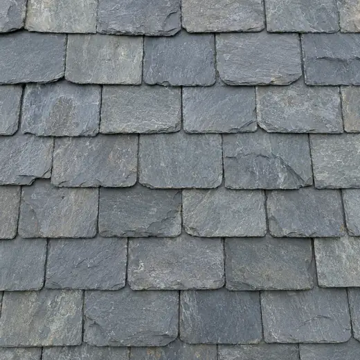 Close-up of natural slate roofing